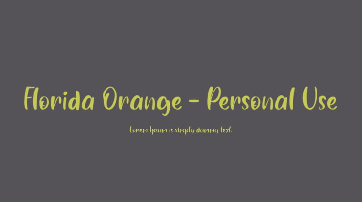 Florida Orange - Personal Use Font