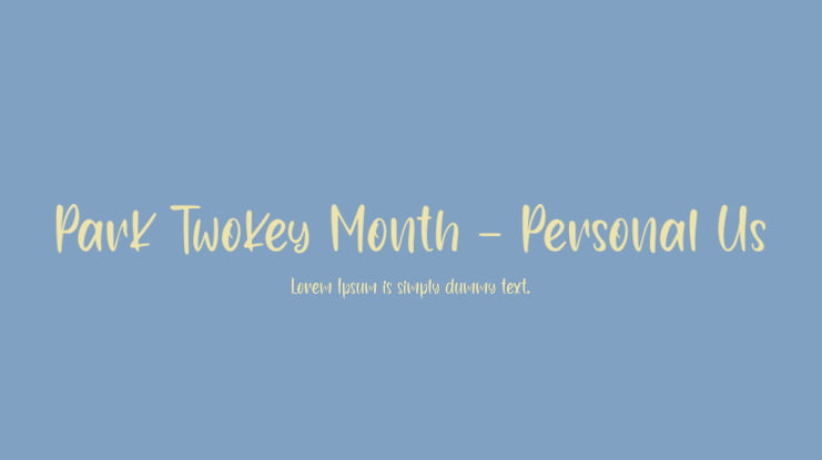 Park Twokey Month - Personal Us Font
