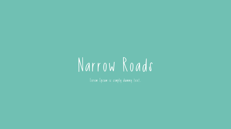 Narrow Roads Font