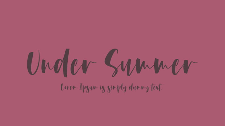 Under Summer Font