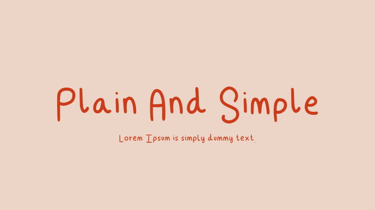 Plain And Simple Font