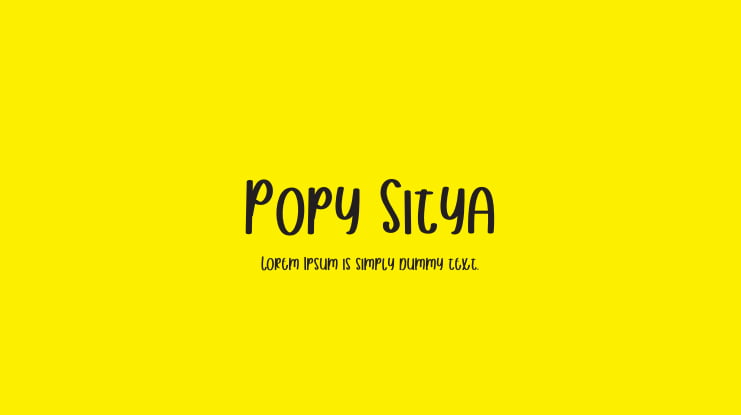 Popy Sitya Font