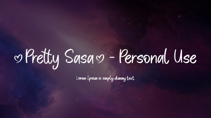 Pretty Sasa - Personal Use Font