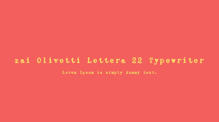 zai Olivetti Lettera 22 Typewriter Font
