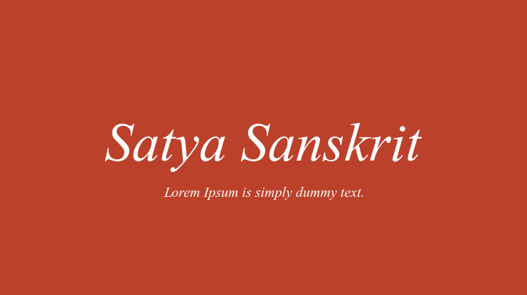 Satya Sanskrit Font