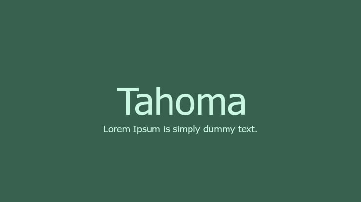 Tahoma Font