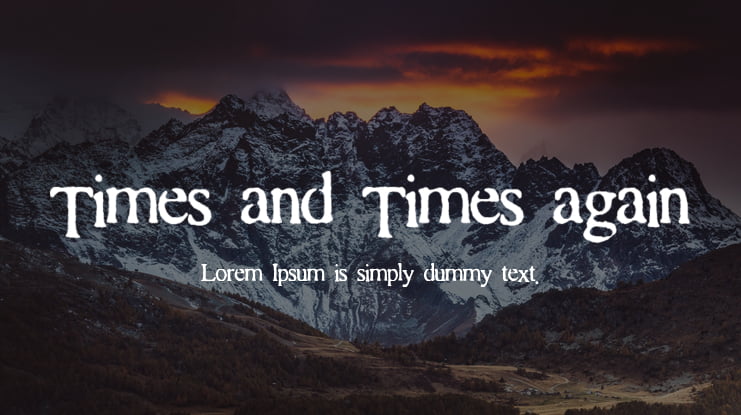 Times and Times again Font