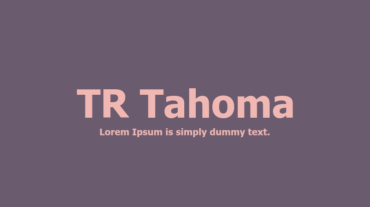 TR Tahoma Font