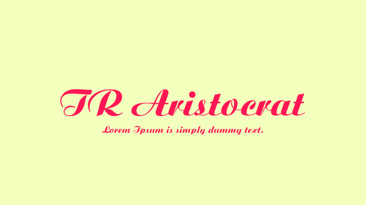 TR Aristocrat Font