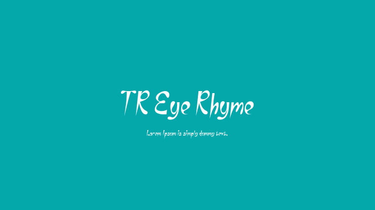TR Eye Rhyme Font