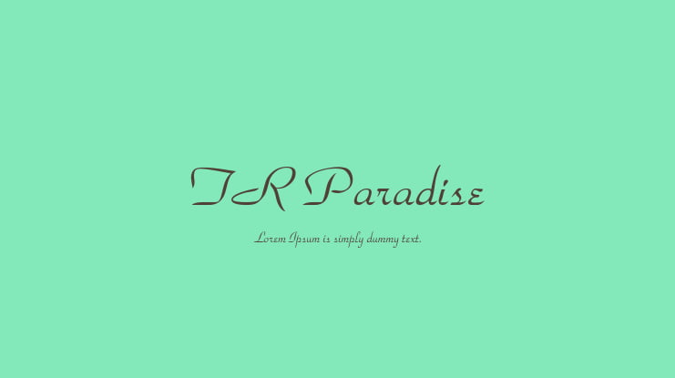 TR Paradise Font