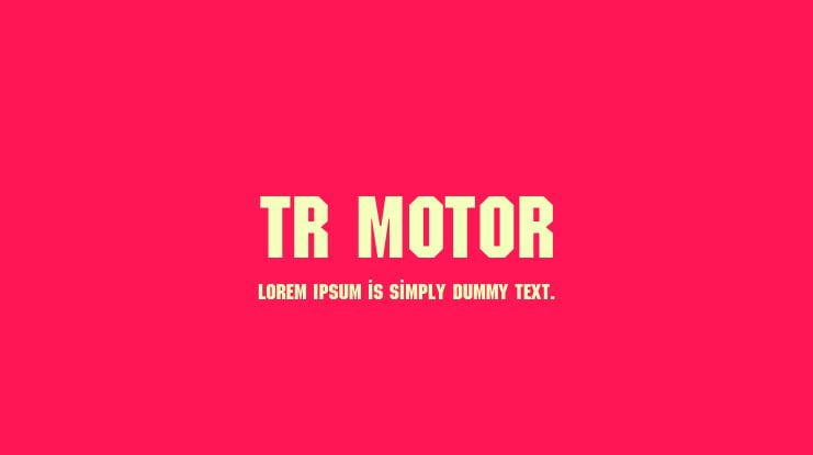 TR Motor Font