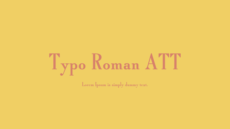 Typo Roman ATT Font