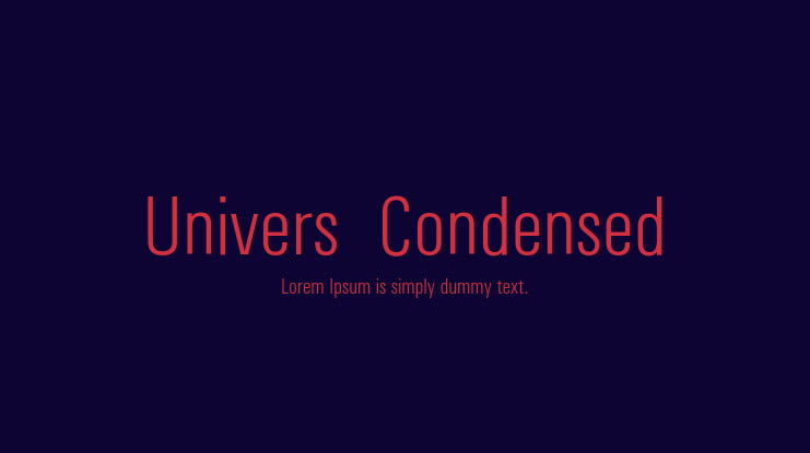 Univers  Condensed Font