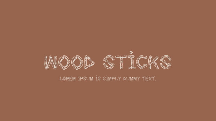 wood sticks Font