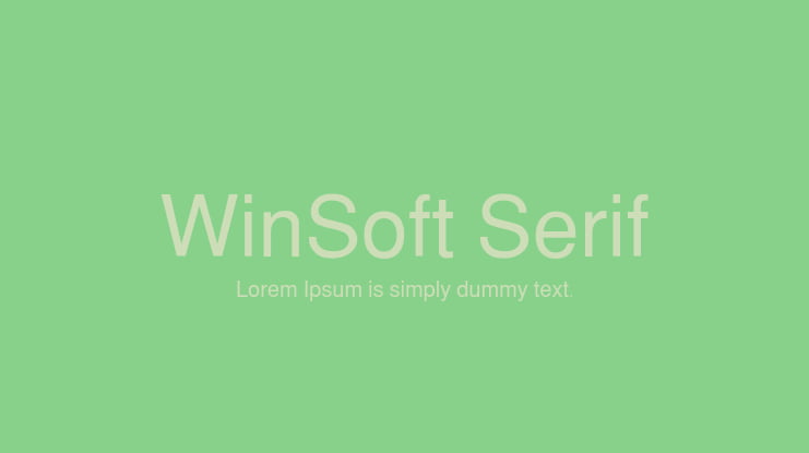 WinSoft Serif Font