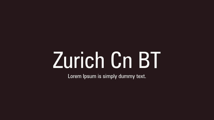 Zurich Cn BT Font