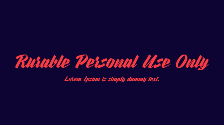 Rurable Personal Use Only Font