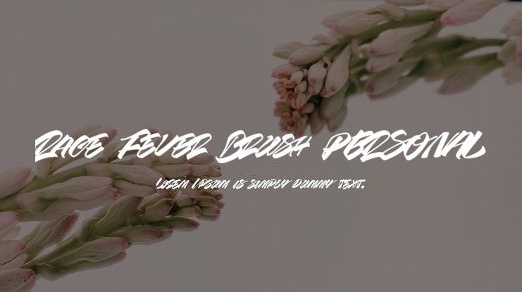 Race Fever Brush PERSONAL Font