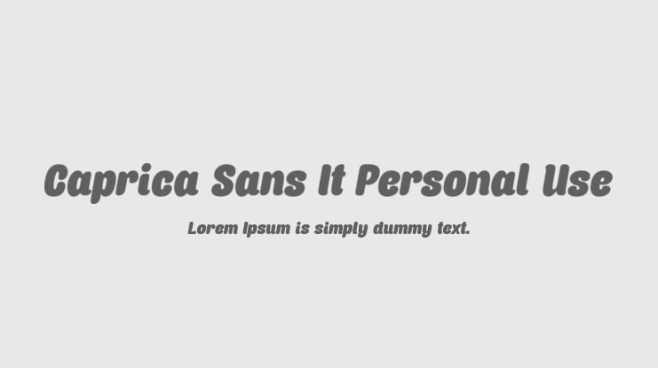 Caprica Sans It Personal Use Font Family