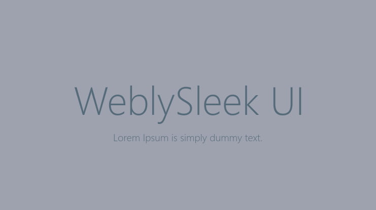 WeblySleek UI Font Family