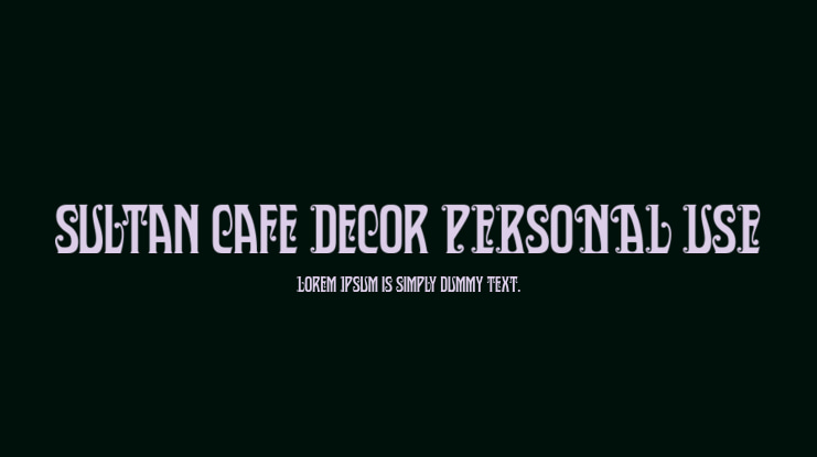 Sultan Cafe Decor PERSONAL USE Font