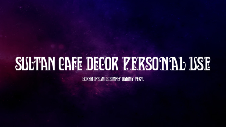 Sultan Cafe Decor PERSONAL USE Font