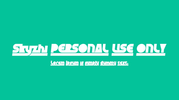Skyzhi PERSONAL USE ONLY Font
