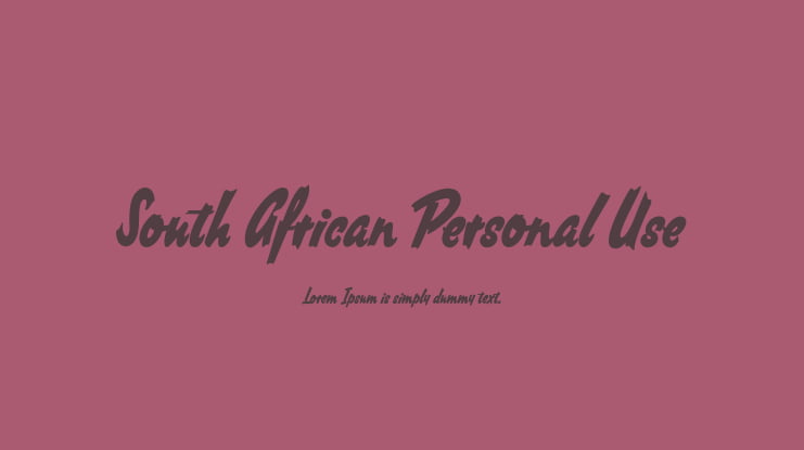 South African Personal Use Font