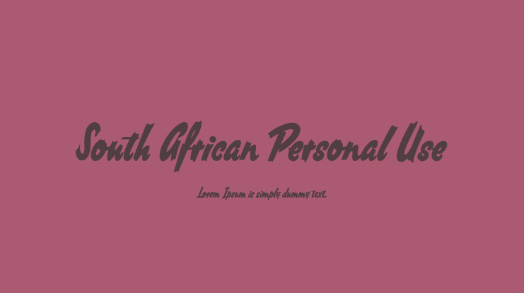 South African Personal Use Font