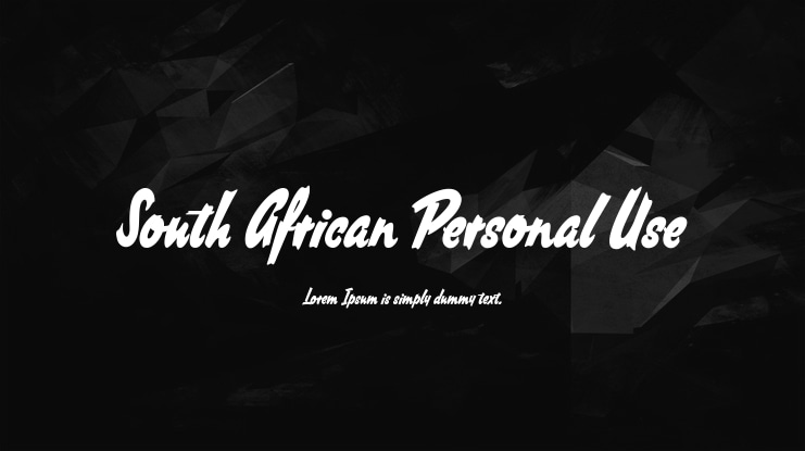 South African Personal Use Font