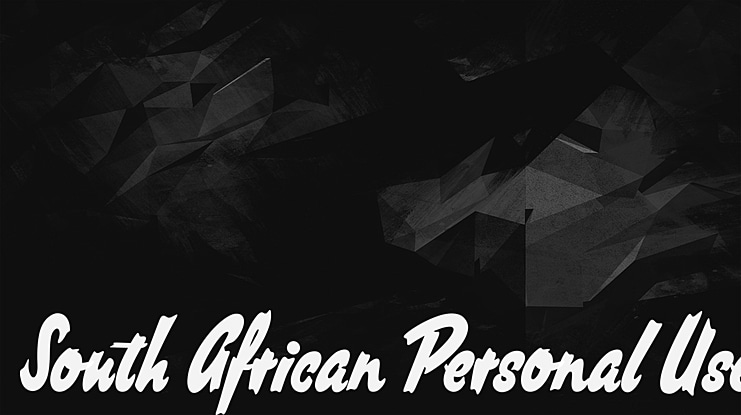 South African Personal Use Font