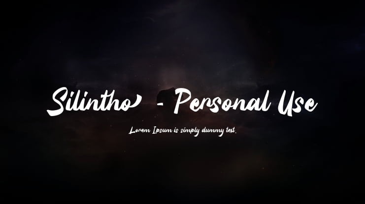 Silintho - Personal Use Font