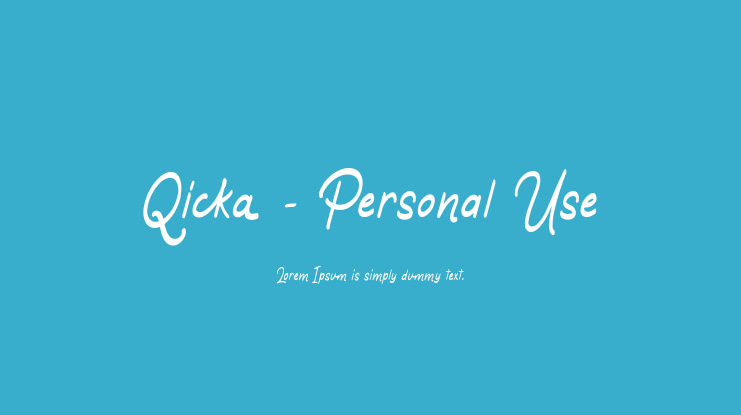 Qicka - Personal Use Font
