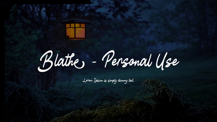 Blathe - Personal Use Font