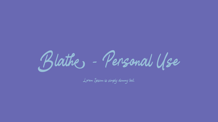 Blathe - Personal Use Font