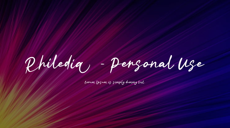 Rhiledia - Personal Use Font
