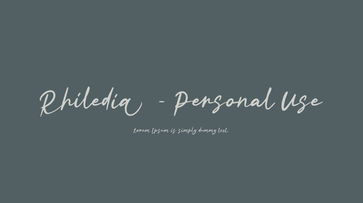 Rhiledia - Personal Use Font