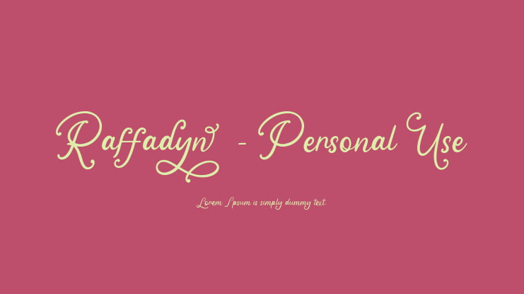 Raffadyn - Personal Use Font