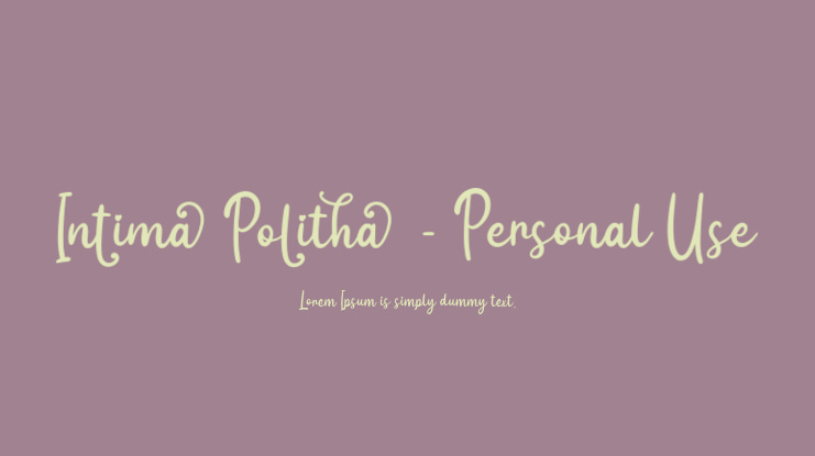 Intima Politha - Personal Use Font