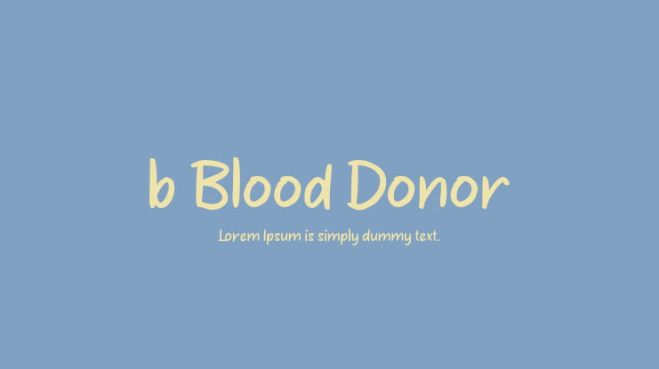 b Blood Donor Font