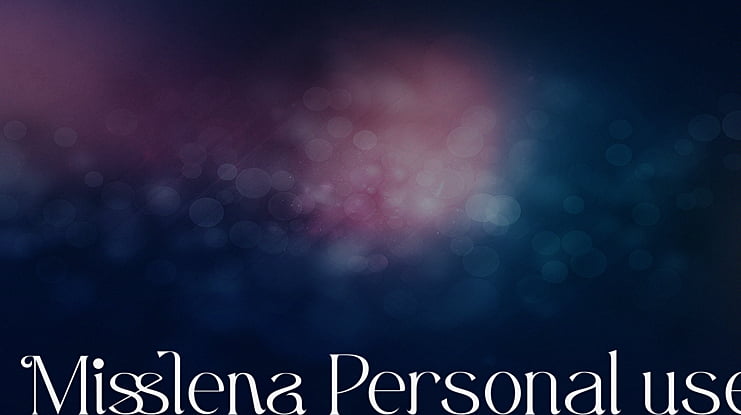 Misslena Personal use Font