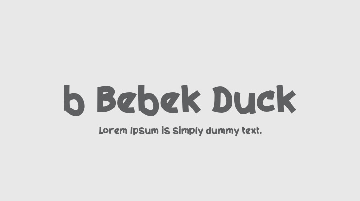 b Bebek Duck Font
