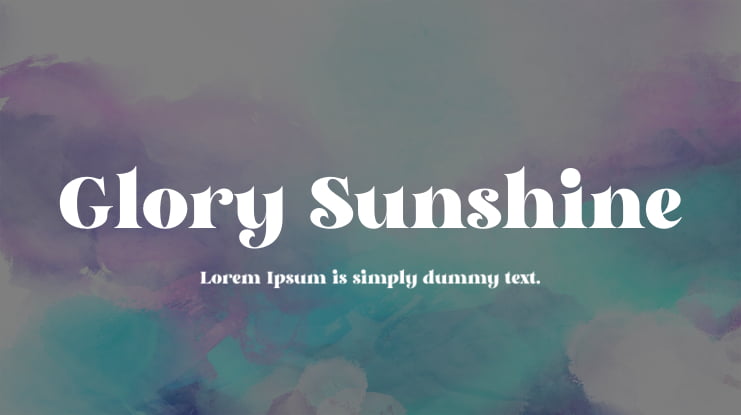 Glory Sunshine Font Family