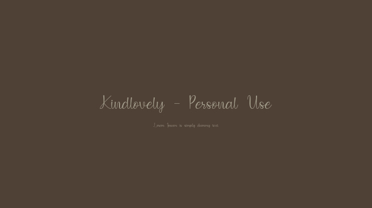 Kindlovely - Personal Use Font