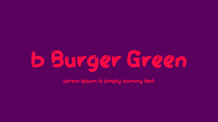 b Burger Green Font