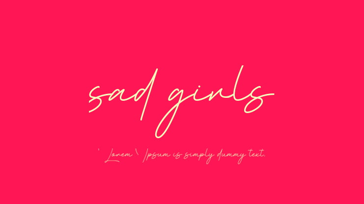 sad girls Font