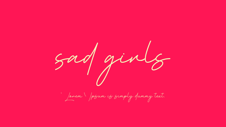 sad girls Font
