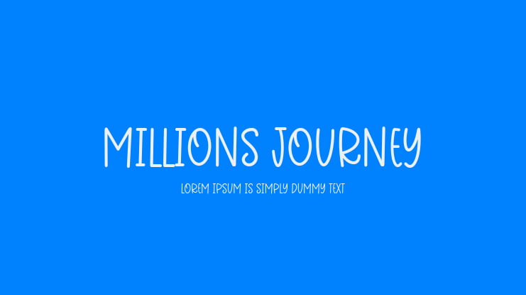 Millions Journey Font Family