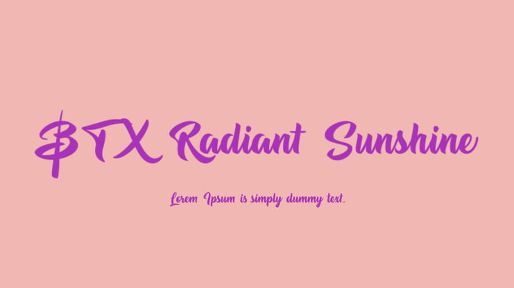 BTX Radiant Sunshine Font